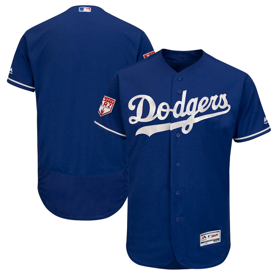 Men's Los Angeles Dodgers Blank Royal 2019 Spring Training Flex Base Stitched MLB Jersey